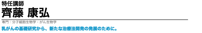 齊藤 康弘特任講師